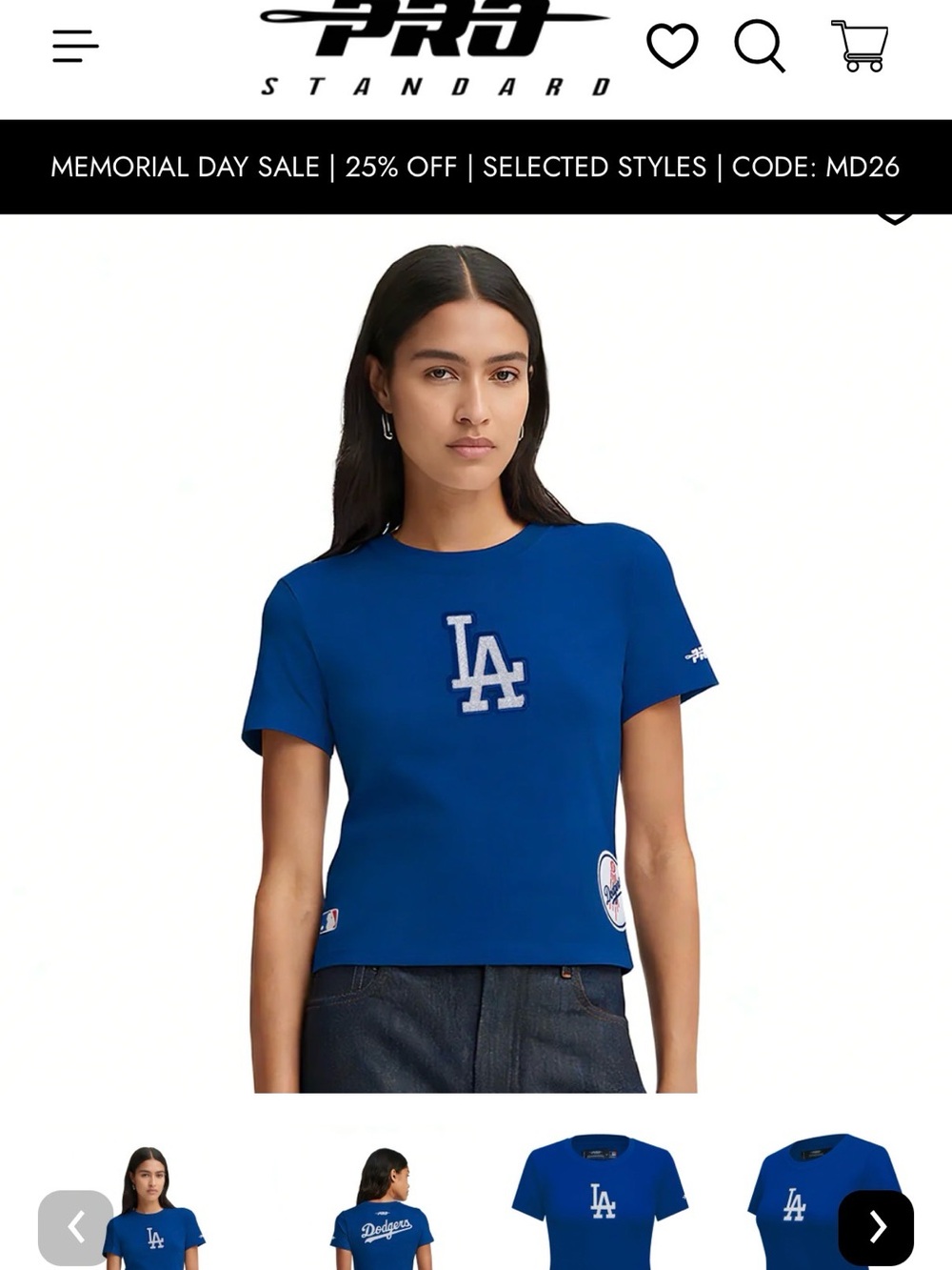 MLB LOS ANGELES DODGERS GAME DAY CLASSICS WOMEN'S SINGLE JERSEY BABY DOLL TOP - Picture 6 of 7